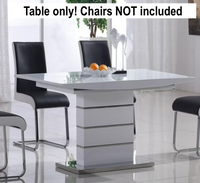 New in box! Retails $1,150+ Canadian Furniture Importers Canadian Castor Dining Table Silver/White! Has 1 small nick at edge of table top, easy touch up! Comes in 2 boxes!