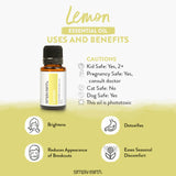 NEW Simply Earth Lemon Essential Oil - 15mL, energizing, cooling, and promotes mental clarity.