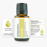 NEW Simply Earth Lemon Essential Oil - 15mL, energizing, cooling, and promotes mental clarity.