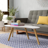 NEW IN BOX Retails $530, Wayfair Mid-Century Modern Coffee Table, White Top - Oak Base, Small Mark on Top