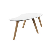 NEW IN BOX Retails $530, Wayfair Mid-Century Modern Coffee Table, White Top - Oak Base, Small Mark on Top