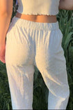 NEW Retails $95, Luxara Paris Lilac Loose Fit Pants, White, Sz S