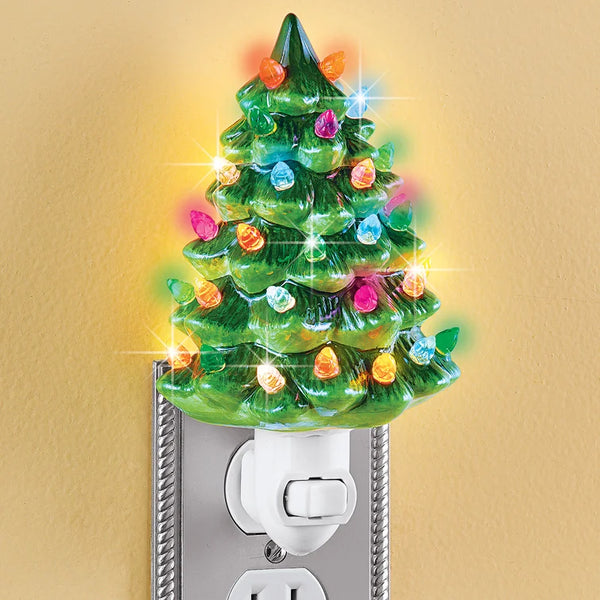 NEW Wayfair Winston Brands Ceramic Christmas Tree Night Light - 6"H Retails $34+