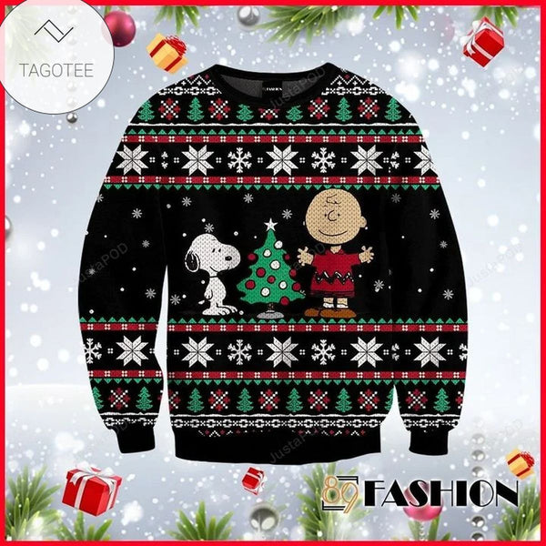 NEW Unisex Charlie Brown and Snoopy Ugly Christmas Sweater, Men's Sz S, Retails $53