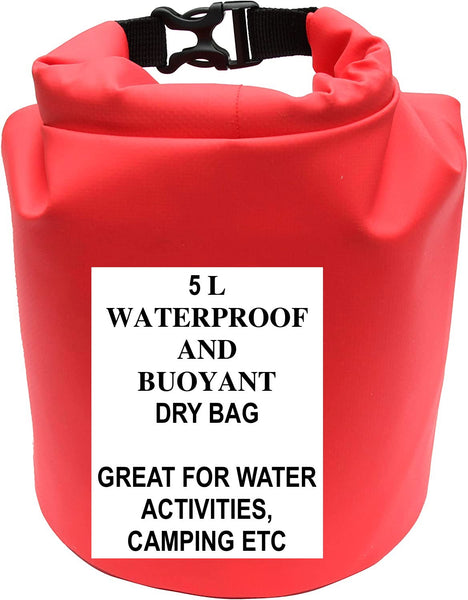 New Waterproof Buoyant Dry Bag with Secure Buckle, 5 Litre Capacity! Orange