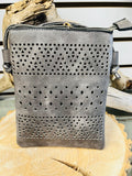 New Ecosse Design Crossbody leather purse in Grey! Rear pocket to hold your Phone! Great Quality!