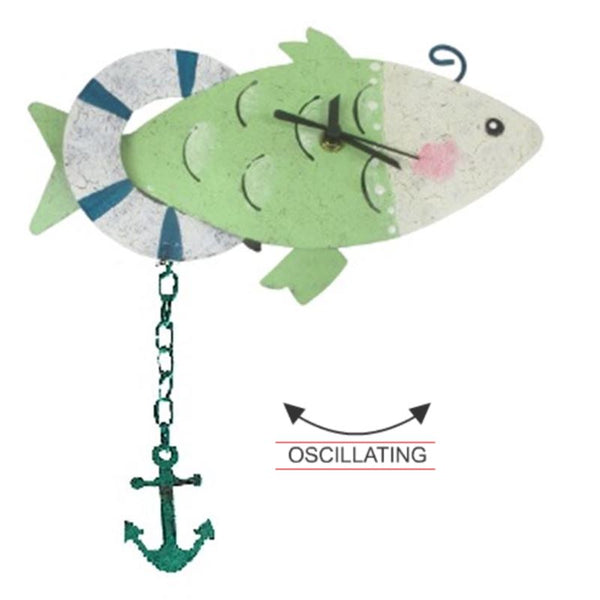 New with box! OXIDOS FISH PENDULUM CLOCK MADE IN COLOMBIA FAIR TRADE, HAND-CRAFTED Retails $65+