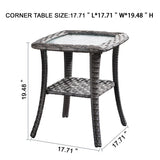 NEW Assembled, Retails $134, Winston Porter Floson Rattan and Tempered Glass Side Table, TABLE ONLY!