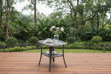 NEW Assembled, Retails $134, Winston Porter Floson Rattan and Tempered Glass Side Table, TABLE ONLY!