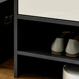 Retails $179+ NEW Assembled, HOMCOM Modern Shoe Cabinet with High Gloss White Doors, Adjustable Shelves and Open Compartment, 15 Pair Shoe Storage Cabinet for Entryway, Hallway, Grey