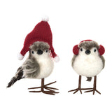 NEW Retails $50, Foam Sisal Fuzzy Bird Set of 2 Christmas Home Decorations