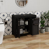 NEW Retails $520, Frenette 32" H X 36" W X 18" D H Single Bathroom Vanity, Black