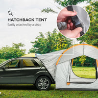NEW Retails $260, Outsunny 2000mm Waterproof SUV Tent, Car Tent with 3 Doors and Mesh Window, for 5-6 Person Camping Travel, Grey and Orange