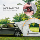 NEW Retails $260, Outsunny 2000mm Waterproof SUV Tent, Car Tent with 3 Doors and Mesh Window, for 5-6 Person Camping Travel, Grey and Orange