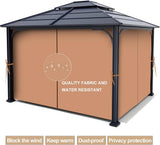 New Gazebo Privacy 4 Panel Curtains 10 x 12 FT Outdoor Replacement Curtains(Curtain Only) Universal 4-Panels Sidewall with Zipper for Patio, Outdoor Canopy, Garden and Backyard (CURTAINS ONLY)