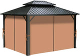 New Gazebo Privacy 4 Panel Curtains 10 x 12 FT Outdoor Replacement Curtains(Curtain Only) Universal 4-Panels Sidewall with Zipper for Patio, Outdoor Canopy, Garden and Backyard (CURTAINS ONLY)