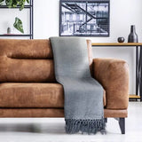 NEW Retails $50, Hartley Recycled Cotton Throw in White/Charcoal