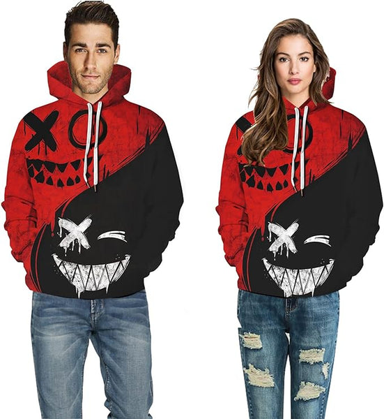 New HWCHY Unisex Novelty Long Sleeve 3D Funny Graphic Print Hoodie Casual Streetwear Pullover Sz XL