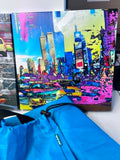 Home/Art Lot 6 Piece, Sculpted heavy head statue, 2 pc artwork, laundry bag, 5 Hook wall boards x2