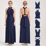 NEW Lucia Cotton Blended NAVY Infinity Wrap Bridesmaid Convertible Dress - Size Large