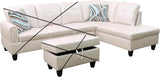 New in box! iLintek Pearl White Right Chaise with decorative pillow! NOTE: This is right chaise ONLY