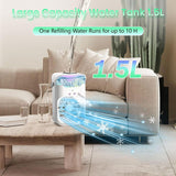 NEW Retails $92, Small portable AC unit with humidifier, Remote, 7 colour changing night light & timer, 1.5L Water Tank! Great for Bedside Table!