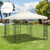NEW Retails $110, Outsunny 10' x 10' Square 2-Tier Gazebo Canopy Replacement Top Cover Outdoor Garden Sun Shade, Cream White