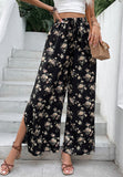 NEW Floral Print Side Slit Pants, Size L, Retails $56