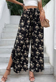 NEW Floral Print Side Slit Pants, Size L, Retails $56