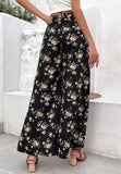 NEW Floral Print Side Slit Pants, Size L, Retails $56
