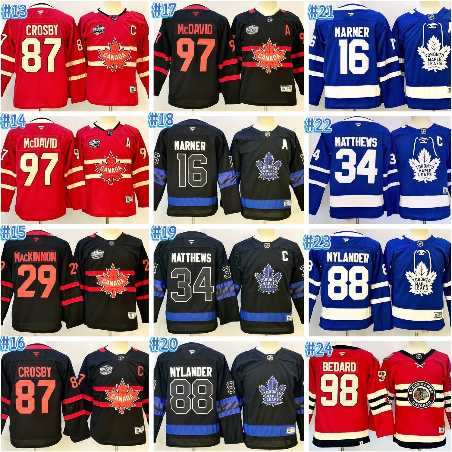 Kids Inspired by NHL Jersey No.240139, 8 Colors, Size S-XL, Tax Included