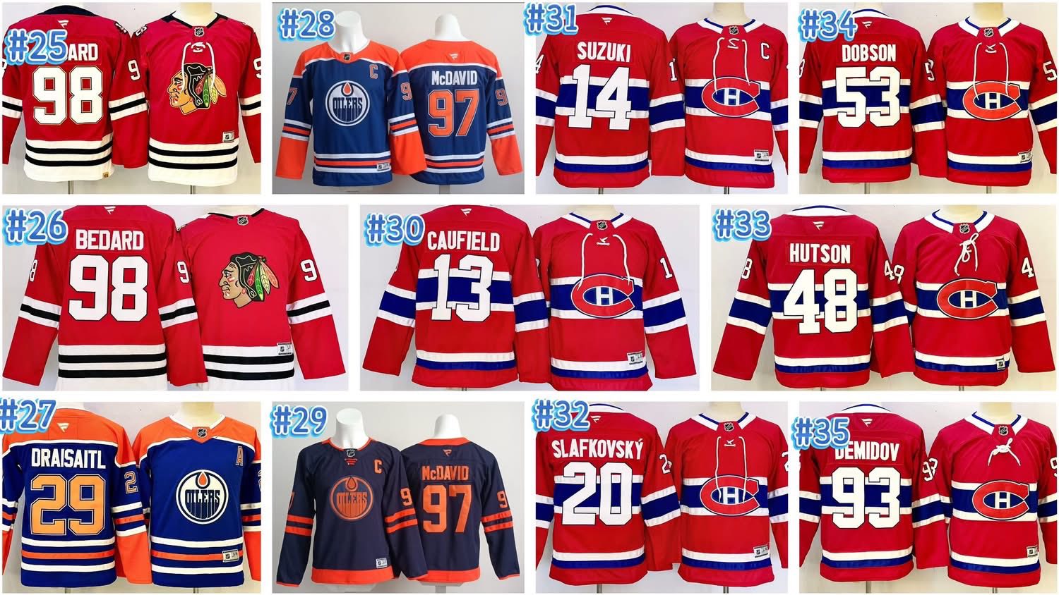 Kids Inspired by NHL Jersey No.240139, 8 Colors, Size S-XL, Tax Included