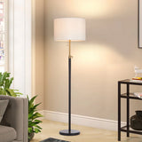 NEW Assembled, Retails $260, Wayfair Kelliann 64.5" Traditional Adjustable Floor Lamp, Black/Gold