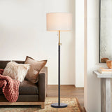 NEW Assembled, Retails $260, Wayfair Kelliann 64.5" Traditional Adjustable Floor Lamp, Black/Gold