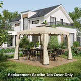 NEW Retails $110, Outsunny 10' x 10' Gazebo Replacement Canopy, Gazebo Top Cover with Double Vented Roof for Garden Patio Outdoor TOP ONLY, Beige
