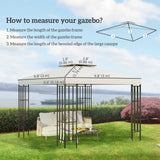 NEW Retails $110, Outsunny 10' x 10' Square 2-Tier Gazebo Canopy Replacement Top Cover Outdoor Garden Sun Shade, Cream White
