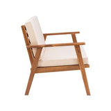 New in box! Linon Home Outdoor Teak Finish Acacia Wood Chair Set in Natural! Includes 2 chairs with Fade Resistant Performance Fabric Cushions! Retails $599+