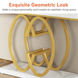NEW IN BOX Retails $306, Wayfair Lanagan 55'' Console Table with thick faux marble top & base