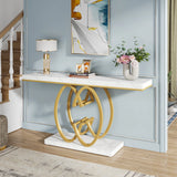 NEW IN BOX Retails $306, Wayfair Lanagan 55'' Console Table with thick faux marble top & base