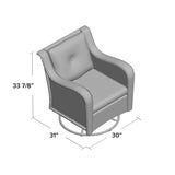 NEW Assembled Beachcrest Home Linkwood Rocking Swivel Patio Chair with Cushions (Set of 2), Retails $829