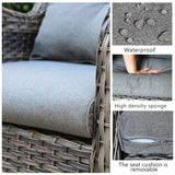 NEW Assembled Beachcrest Home Linkwood Rocking Swivel Patio Chair with Cushions (Set of 2), Retails $829