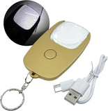 New Handheld Magnifier Glass Magnifier Lens with LED Light Loupe for Senior Reading Keychain Magnifier USB Rechargeable GOLD