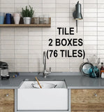 NEW Mallorca Ceramic Wall Tile Size Each 2.56″ × 7.87″ White (2 Boxes) 76 Tiles Total! Covers 10.76 Sq Ft.