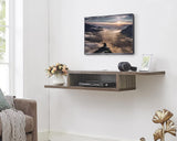 New Marabell Home Nova Floating Wall Mounted TV Media Shelf (Grey Wash)