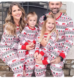 New Women's Christmas Pajamas Bear Tree Snowflake Printed Sleepwear Two-piece Set, Sz S (women's only)