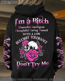 NEW Retails $65 I'M A B DON'T TRY ME ROSE SKULL ALL OVER PRINT Sz XL