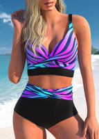 New Modlily Criss Cross Ombre Multi Color Bikini Sz M Retails $55+