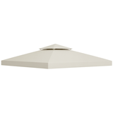NEW Retails $110, Outsunny 10' x 10' Square 2-Tier Gazebo Canopy Replacement Top Cover Outdoor Garden Sun Shade, Cream White