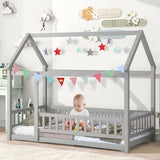NEW Retails $420 Wayfair McElhattan Canopy Bed Kids Bed by Harper Orchard, Grey!