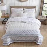 NEW Bungalow Rose Mikle Block Print 100% Cotton Quilt Set - Queen Size Retails $163+
